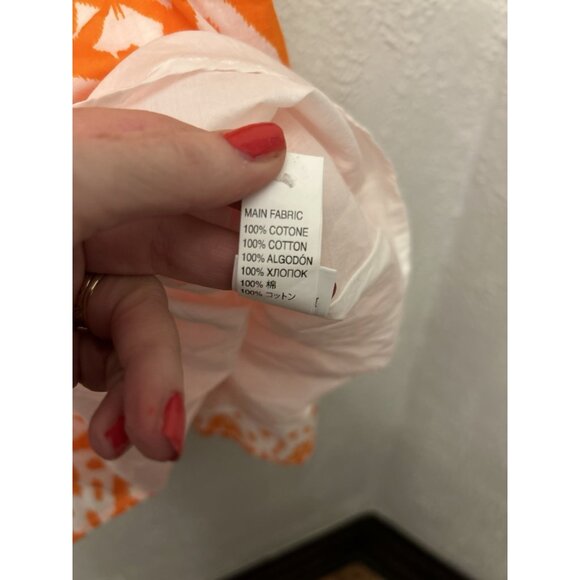 st barth cotton dress medium Orange Ruffle Cottagecore Quiet Luxury Italian - Picture 12 of 12